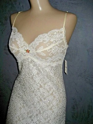 Camisón Claire Pettibone Chemise Marfil Encaje Novia Reese Nuevo con Etiquetas Bordado Grande Foto 1 de 4
