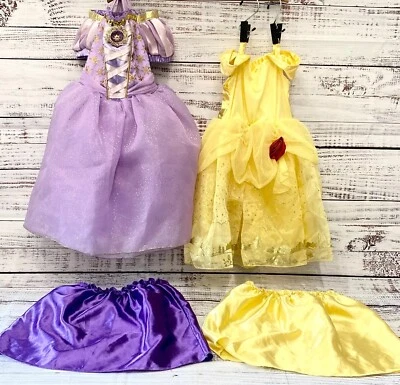 Lote de 2 disfraces Disney Rapunzel enredados princesa Bella La Bella y la Bestia vestidos Foto 1 de 4