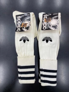Adidas Child Soccer socks 2 pair White/Black Dealer Old Stock Child size 10-1.5 - Picture 1 of 4
