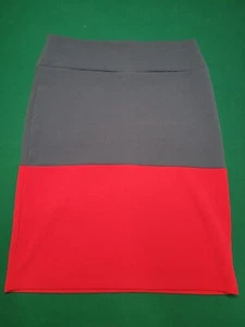 LuLaRoe Pink Blue Colorblock Texture Pull On Pencil Cassie Skirt 2xl NWOT - Picture 1 of 5