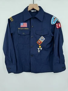 Boy Scouts of America Cub Scout Uniform Shirt Blue Long Sleeve USA Youth Size 12 - Picture 1 of 5