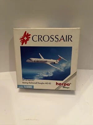 Herpa Avion Airlines 1/500 - Boeing McDonnell Douglas MD83 Crossair Cross Air - Image 1 of 4