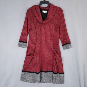 Signature By Robbie Bee Women's Pullover Cowl Neck Knit Dress Midi Long Sleeve S - Picture 1 of 9