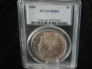 DÓLAR DE PLATA MORGAN 1886 PCGS MS64 - Imagen 1 de 3