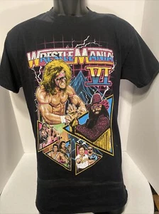 Wrestlemania VI Shirt Mens Black Medium WWF WWE Ultimate Warrior Macho Man 6 - Picture 1 of 12