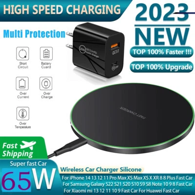 65W Fast Charger Pad Wireless For Samsung S24 S23 S22 S21 Ultra S23FE Z Fold4/3 - Image 1 of 4