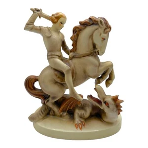 Vintage 7” Goebel Hummel Figurine “St. George” Slaying the Dragon #55 TMK-3 - Picture 1 of 12