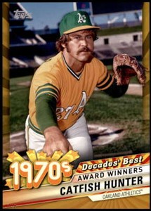 Catfish Hunter 2020 Topps Decade's Best Series 2 5x7 Gold #DB-40 7/10 Athletics