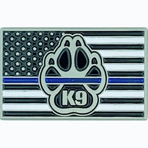 Lapel Pin Thin Blue Line K9 Flag  - Picture 1 of 3