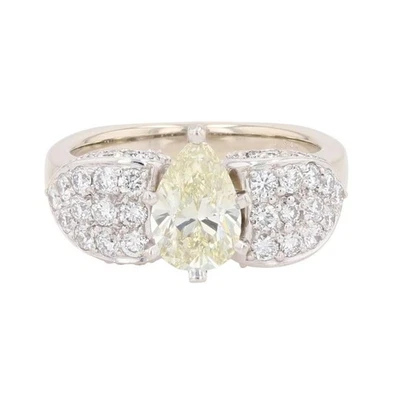 IGI 1.87ctw Diamond Solitaire w/ Accents Engagement Ring 18k White Gold Size 5.5 - Image 1 of 4