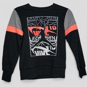 Nike Air Jordan Stack Up Fleece Crew Boy's / Girl's / Unisex Black Size Small S - Picture 1 of 7