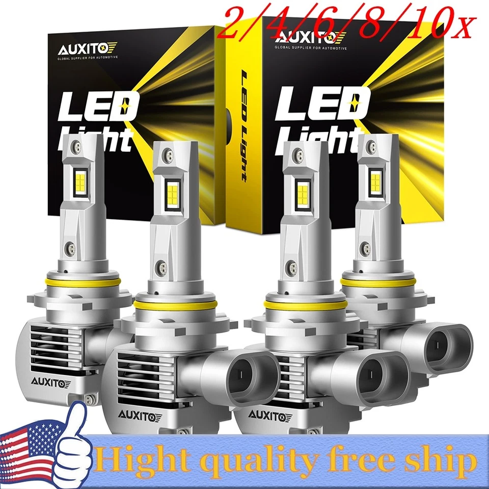 AUXITO Combo 4 9005+9006 Kit Faros LED Bombilla Luz Alta Baja Blanca 80000LM 4/8x Foto 1 de 1