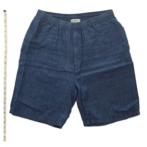 Ermenegildo Zegna Sport LEINEN Herren Shorts Gummibund Pull-On Blau Denim Jeans - Bild 1 von 9