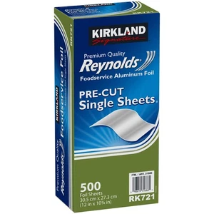 Kirkland Reynolds Foodservice Aluminiumfolie, 500 vorgeschnittene Blätter, 12" x 10,75" - Bild 1 von 7