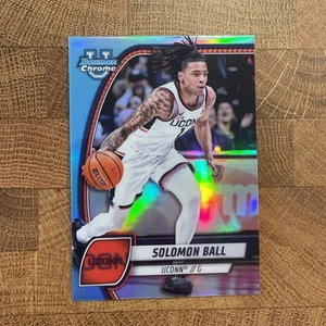 2024-25 Bowman Chrome University Sky Blue Refractor #87 Solomon Ball, UConn - Picture 1 of 2