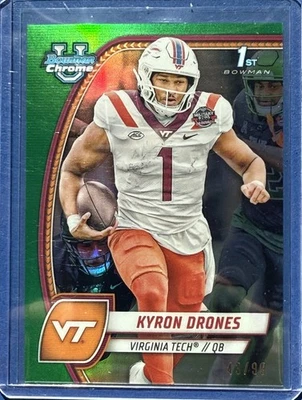 2024 Bowman University Chrome Kyron Drones QB 1st Bowman Green Refractor 43/99 - Image 1 of 3