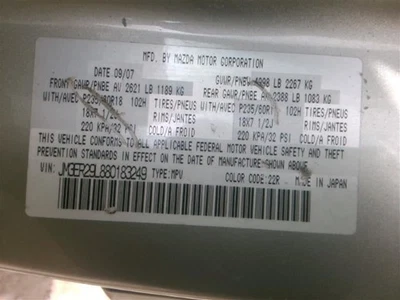 Motor de caja de fusibles sin lámparas de funcionamiento compatible con 07-09 MAZDA CX-7 1195419 Foto 1 de 4