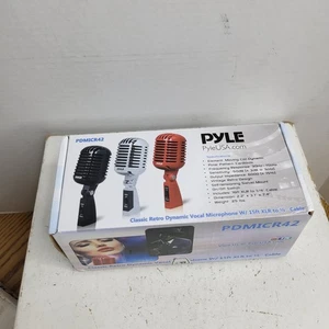 Pyle Pro PDMICR42R Vintage Retro Style Dynamic Studio Desktop Red Open Box - Picture 1 of 6