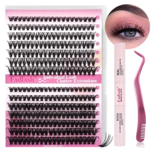 Cluster Eyelashes Extensions Kit with Lash glue and Tweezer Cluster Lashes Kit - Picture 1 of 30