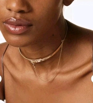 Collar gargantilla cadena seguridad delgada Eddie Borgo en oro amarillo nuevo con etiquetas Foto 1 de 4