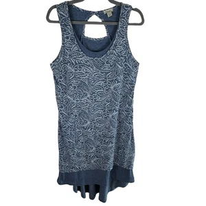 Mod-o-doc blau Schlüsselloch Rücken leichter High Low Hem Pullover Tank Kleid Gr. L - Bild 1 von 8