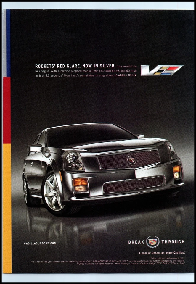 Cadillac CTS-V 2006 sedán deportivo de lujo vintage anuncio impreso arte de pared Foto 1 de 1