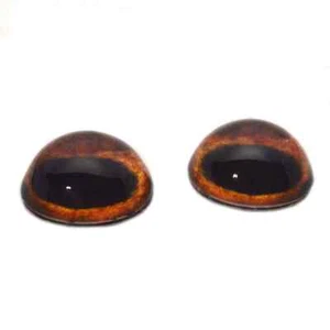 Pair High Dome Amber Dog Half Sphere Glass Eyes for Taxidermy Jewelry Art - Picture 1 of 6