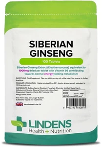 Lindens Siberian Ginseng Root 1000mg 3-PACK 300 tablets Eleutherococcus Natural - Picture 1 of 1