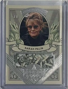ALASKA GOVERNOR SARAH PALIN 2022 DECISION SHREDDED MONEY PATCH RELIC CARD INSERT - Picture 1 of 2