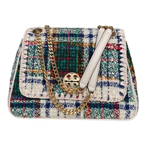 Borsa a tracolla Tory Burch Willa in tweed - Foto 1 di 15