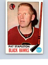 VINTAGE HOCKEY CARD OPC 1969 PAT STAPLETON CHICAGO BLACK HAWKS NO 736