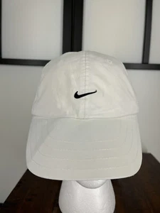 Nike Hat Cap Strap Back Youth One Size White Swoosh Cotton Polyester Blend Golf - Picture 1 of 14