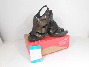 Sandalias de tacón para mujer Dansko Nina cuero grafito hebilla punta abierta zapatos talla: 38 - Imagen 1 de 9