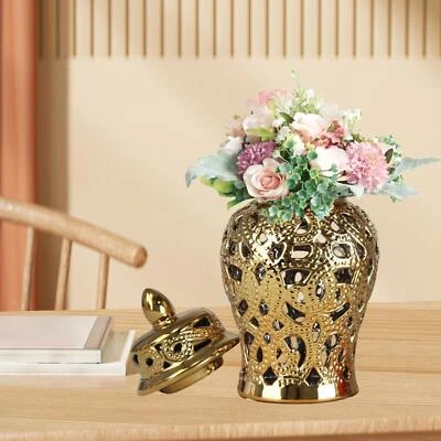 Tarro de jengibre de porcelana con tapas tarro decorativo para ventana de jardín interior Foto 1 de 2