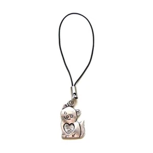 Bijou accessoire tel portable GSM SAC MP3 / Breloque CHAT LOVE / Dragonne noire - Photo 1 sur 1