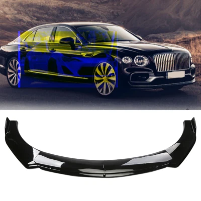 Glossy Black Front Bumper Lip Spoiler Splitter Body Kit For Bentley Flying Spur - Image 1 of 4