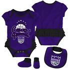 Outerstuff NBA Infant Girls (12M-24M) Sacramento Kings 3-Piece Bodysuit Set