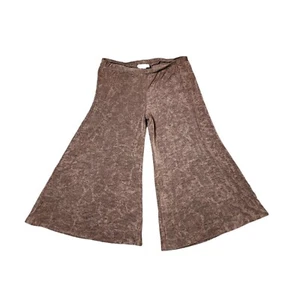 Vintage Y2K Alberto Makali Cropped Wide Leg Palazzo Pants Womens Size M Brown - Picture 1 of 6