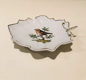 New Hochst Hand Painted Porcelain Leaf Dish #14 - Picture 1 of 4