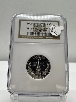 2000 S Silver 25c Maryland NGC PR 69 Ultra Cameo Quarter  (Bx2-11) - Image 1 of 4