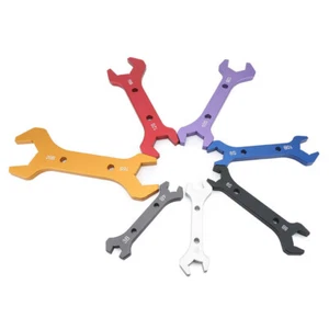 Juego de herramientas de abrazadera llave con extremo de doble manguera anodizado 7 piezas AN3 a AN20 - Imagen 1 de 9