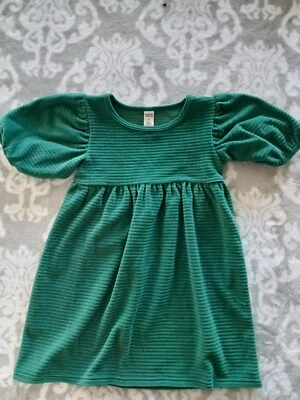 Harper Canyon девочки Puff рукав бархата зеленый платье размер 4 - Изображение 1 из 3