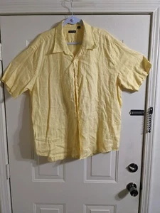 Structure Men's 100% Linen 2XL Canary Island Yellow "Clubhouse" Shirt - Picture 1 of 7