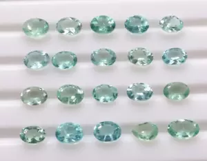 Piedra preciosa de corte ovalado de 3,70 quilates apatita verde natural 20 piezas increíble brillo apatita - Imagen 1 de 5