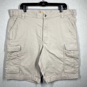 Carhartt Beige Cargo Shorts Relaxed Fit Cotton Blend Men's Size 40 - Picture 1 of 17