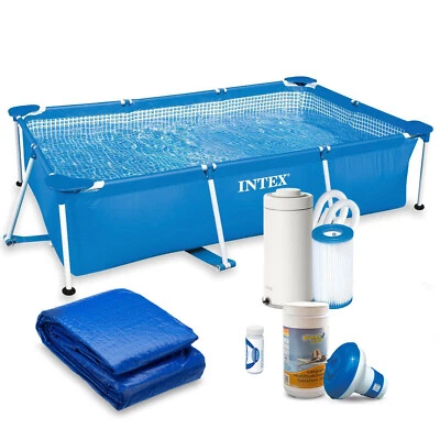 7 in 1 Frame Pool Gartenpool Schwimmbecken Filterpumpe 220 x 150 x 60 cm Intex - Bild 1 von 4