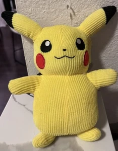 Pokémon 9" Corduroy Pikachu Plush Stuffed Animal Toy Limited Edition - Picture 1 of 6