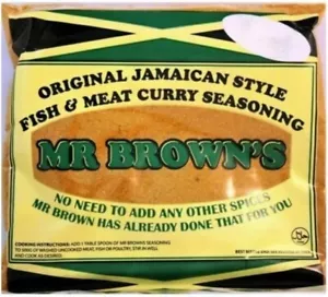 MR BROWNS CURRY IN POLVERE - ORIGINALE STILE GIAMAICANO - STAGIONE PESCE E CARNE - 140g - Foto 1 di 3