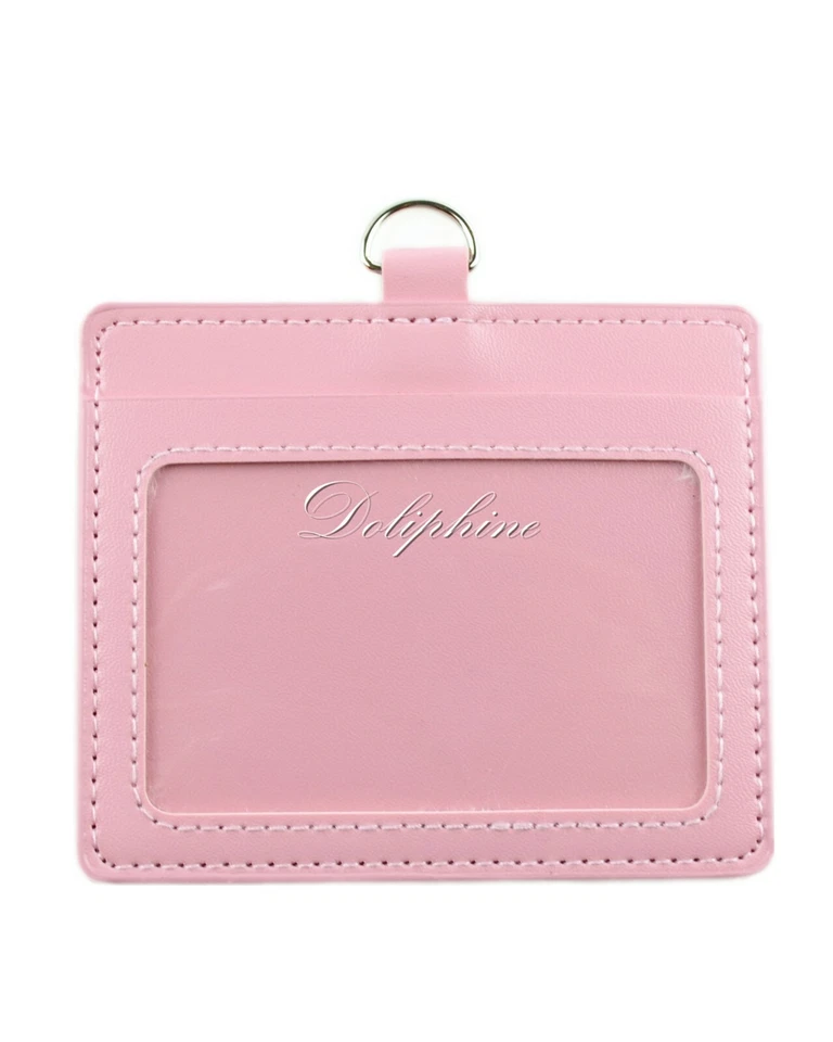 Portatarjetas de identificación horizontal de cuero con ventana y ranura para tarjetas tamaño 4,5" X 3" Foto 1 de 1