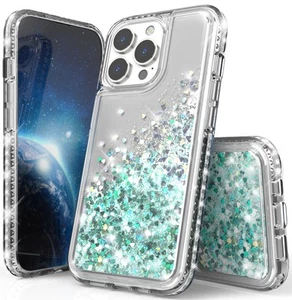 Transparent Liquid Sable Paillettes Chute Étui Coque pour IPHONE 13 Pro - Photo 1 sur 7